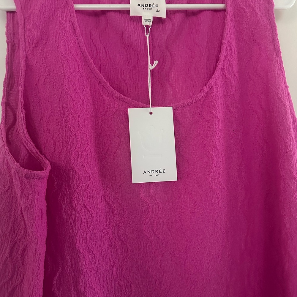 Andree by Unit Relaxed Pink Ribbed Tank Top - Picture 4 of 7